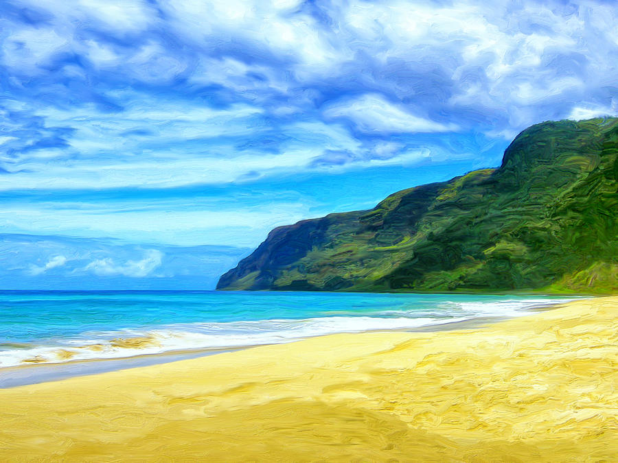 Polihale Beach Kauai Painting by Dominic Piperata