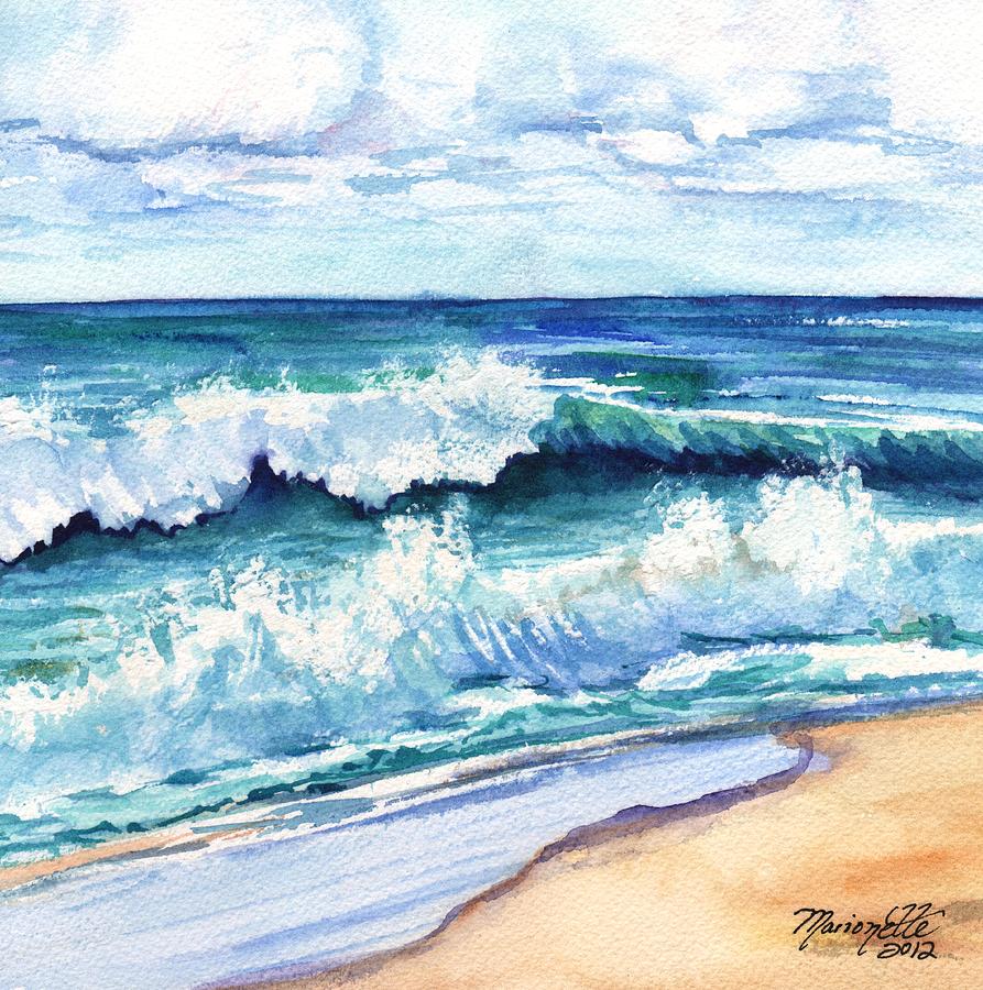 Ocean Waves Painting - Polihale Waves by Marionette Taboniar