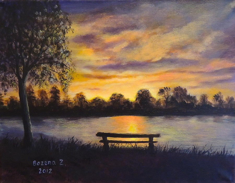 Polish Sunset Painting by Bozena Zajaczkowska