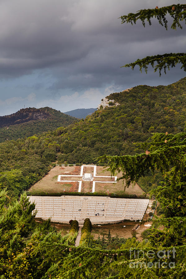 Polish war cemetery and Liri Valley from Monte Cassino Abbey Photograph by Peter Noyce