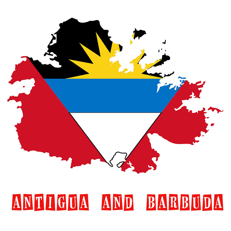 Political map of Antigua and Barbuda Digital Art by Celestial Images