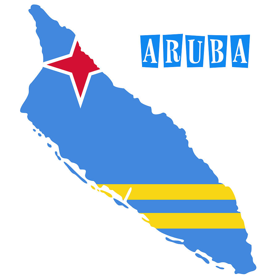 Map Painting - Political map of Aruba by Celestial Images