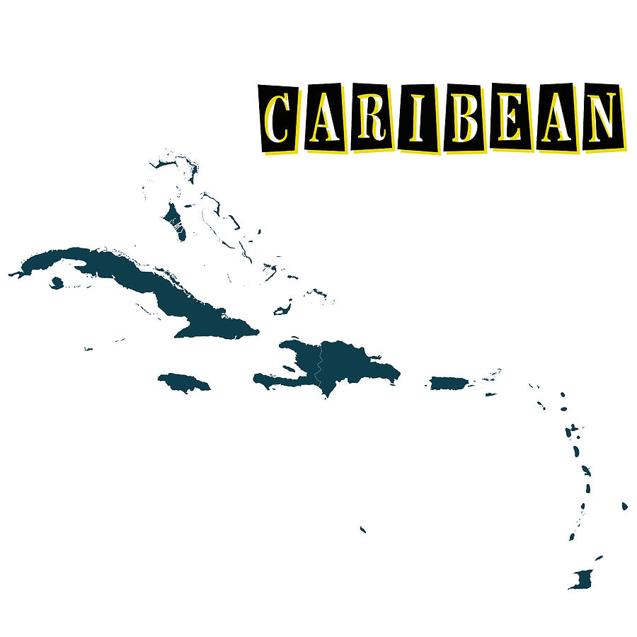 Map Painting - Political map of Caribean by Celestial Images