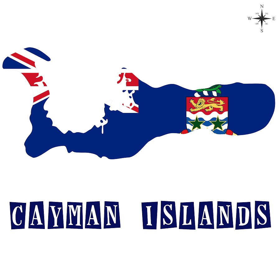 Political map of Cayman Islands Painting by Celestial Images