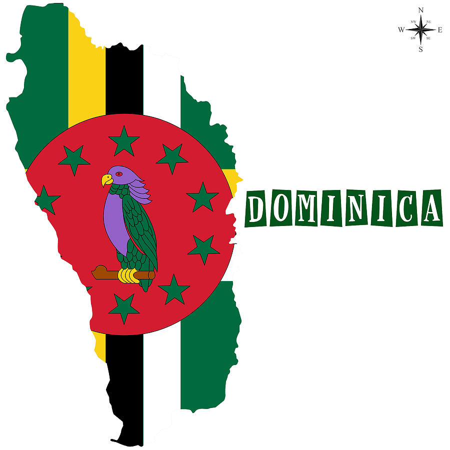 Map Painting - Political map of Dominica by Celestial Images