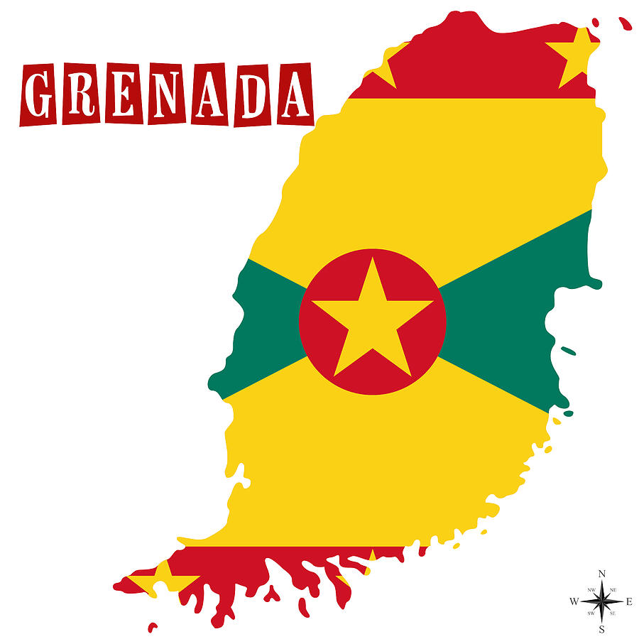 Map Painting - Political map of Grenada by Celestial Images