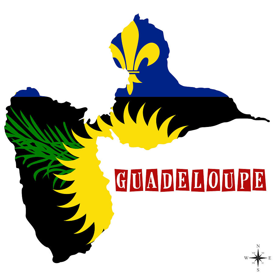 Map Painting - Political map of Guadeloupe by Celestial Images