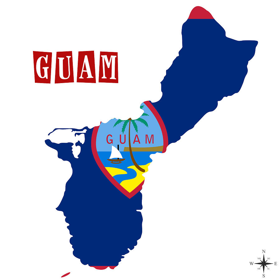 Political map of Guam Painting by Celestial Images Fine Art America