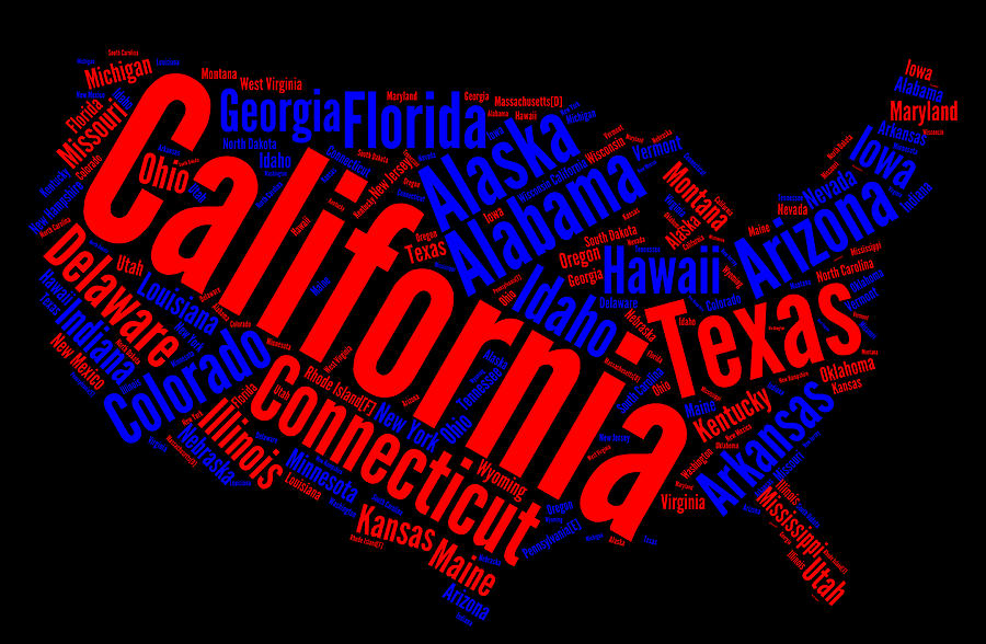 Political USA Word Cloud Painting by Bruce Nutting