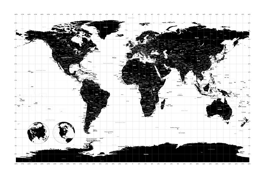 Political World Map Digital Art by Michael Tompsett