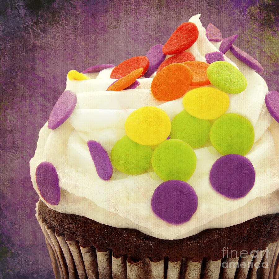 Polka Dot Cupcake 4 Square Photograph by Andee Design