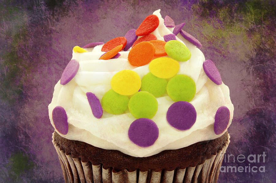 Polka Dot Cupcake 4 Texture Photograph by Andee Design