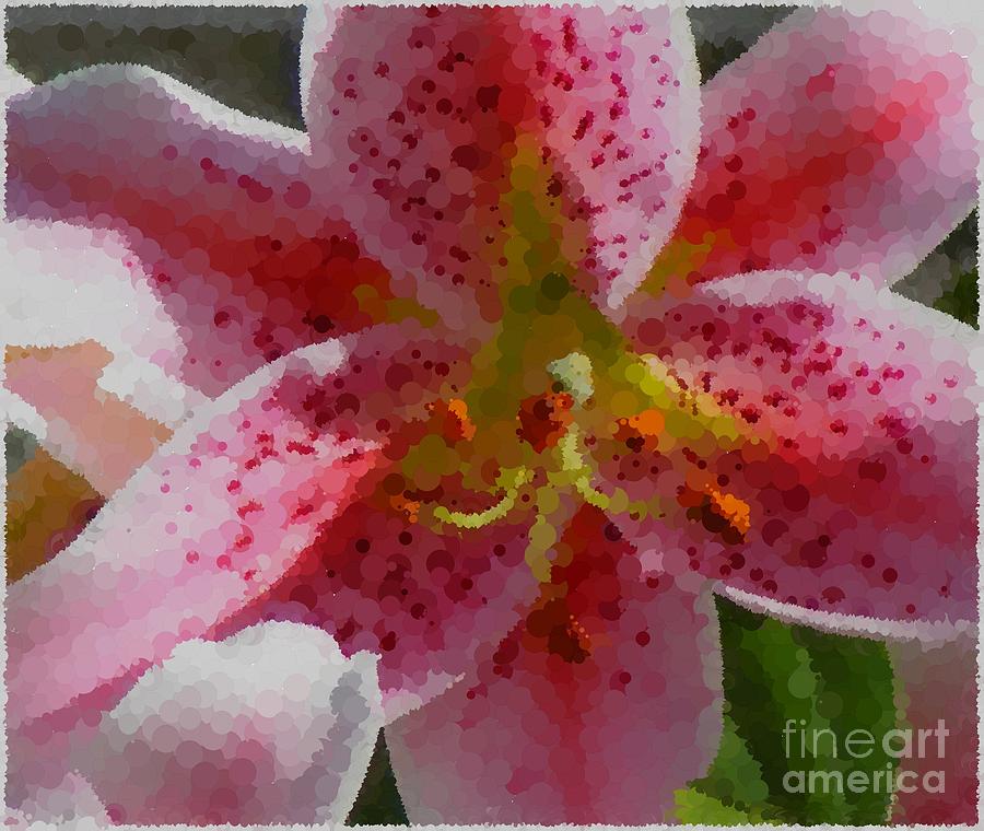 Polka Dot Pink Stargazer Lily Photograph by Barbara A Griffin