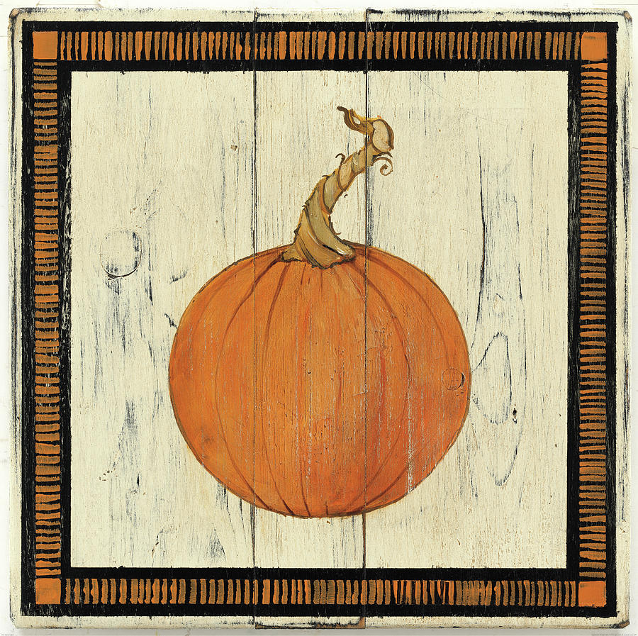 Fall Painting - Polka Dot Pumpkin II by Wild Apple Portfolio