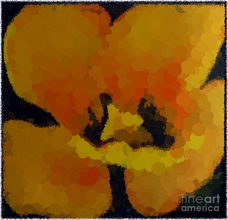 Spring Digital Art - Polka Dot Yellow Blooming Tulip by Barbara A Griffin