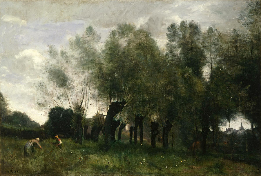 Pollard Willows Painting by Jean-Baptiste-Camille Corot
