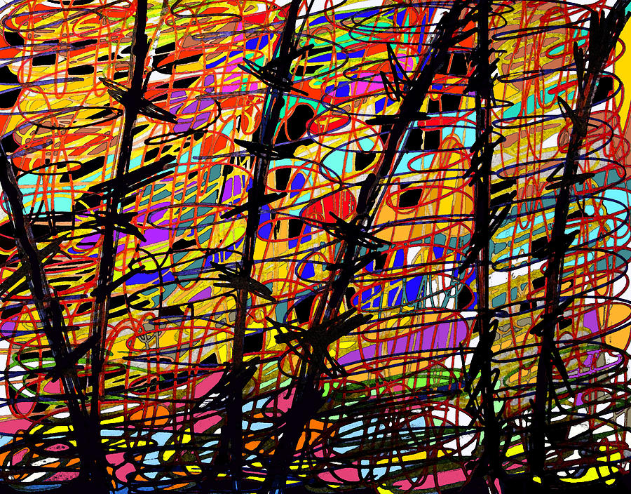 Abstract Digital Art - Pollock Updated by Ian  MacDonald