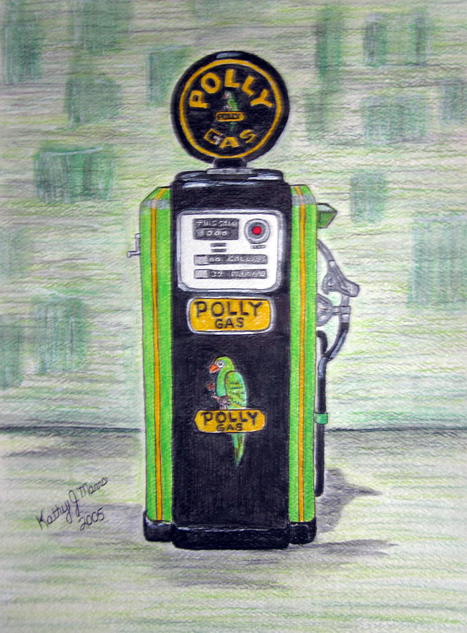 Polly Gas Pump Painting by Kathy Marrs Chandler