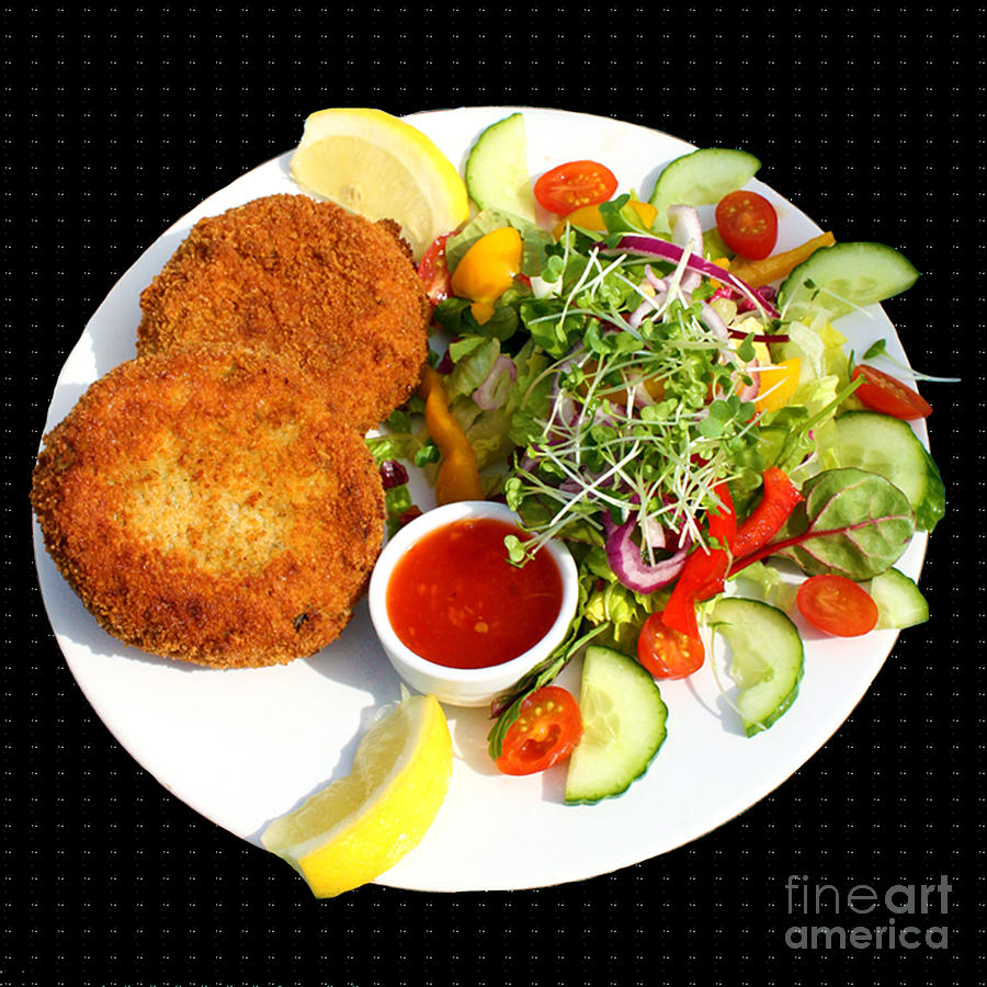 Polpeor Cafe Crab Cake Salad Photograph by Terri Waters