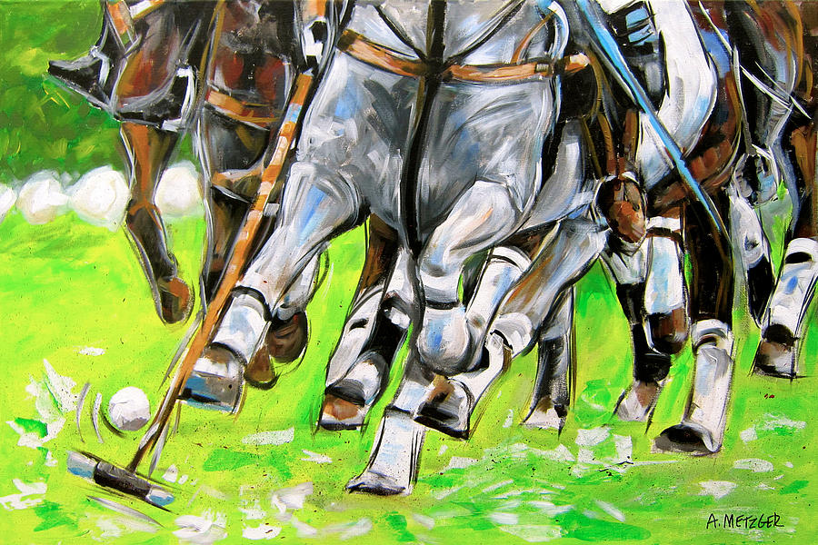 Polo Stampede Painting by Alan Metzger