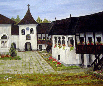 Polovragi Monastery Romania Painting by Dorothy Maier