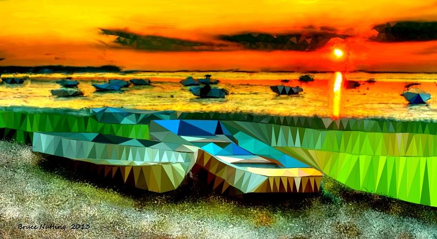 Polygon Sunset Painting by Bruce Nutting
