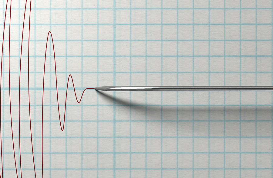 Pen Digital Art - Polygraph Needle And Drawing by Allan Swart