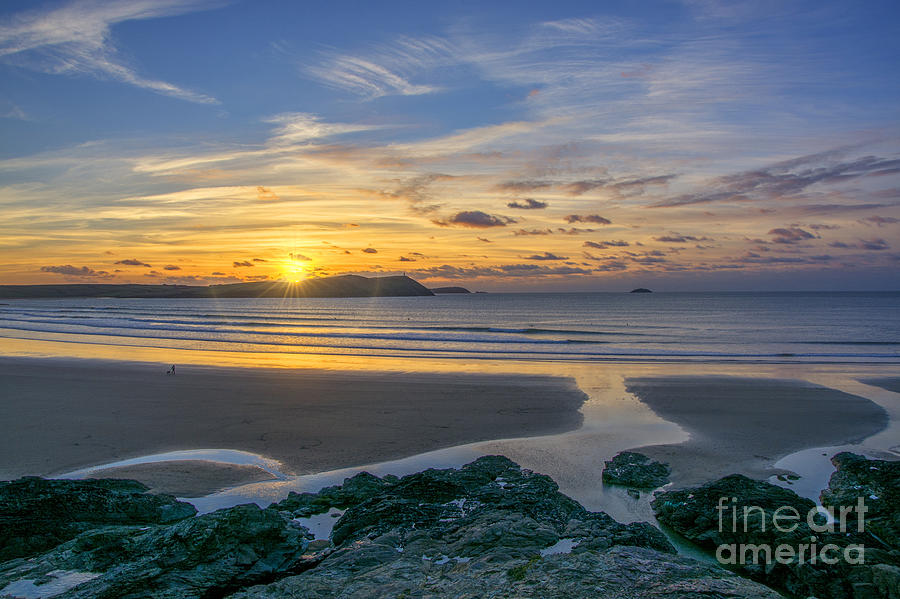 Polzeath Sunset 3 Photograph by Chris Thaxter