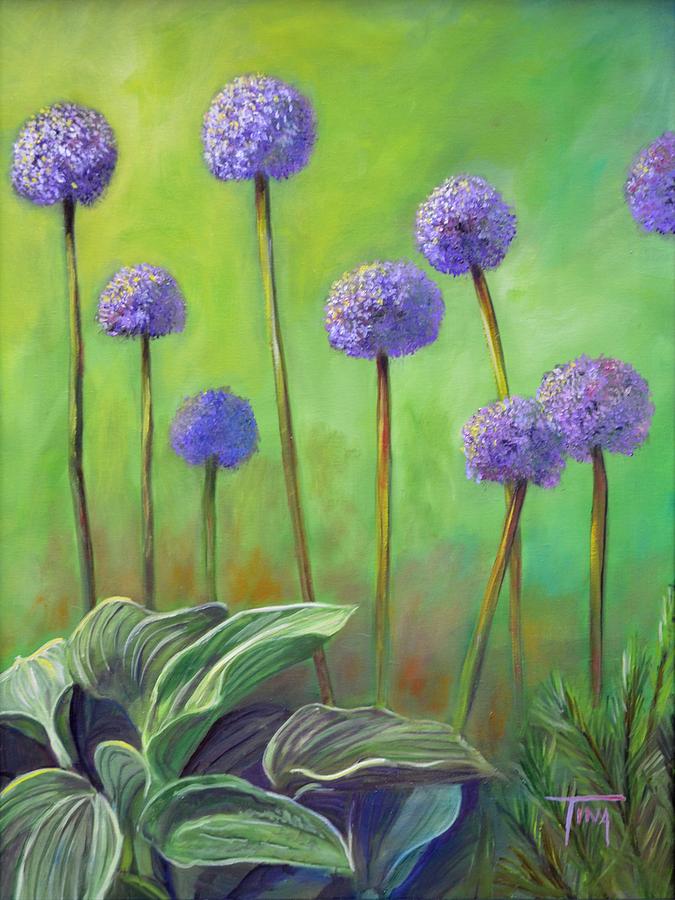 Flower Painting - Pom Pom Passion by Tina Corbett