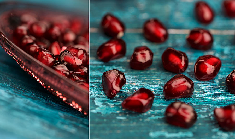 Fruit Photograph - Pomegranate Collage by Nailia Schwarz