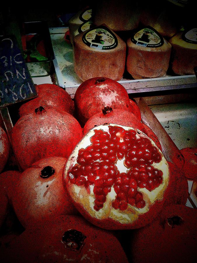 Pomegranates in Open Market III Photograph by Lesa Fine