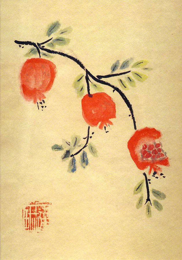 Pomegranates Painting by Linda Feinberg