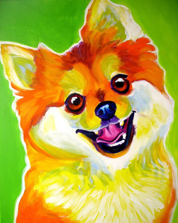 Pomeranian Painting - Pomeranian - Tiger by Dawg Painter