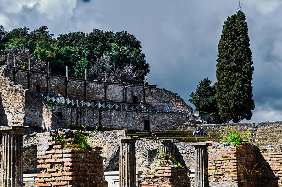 Pompei teatro grande - Main theatre Photograph by Enrico Pelos
