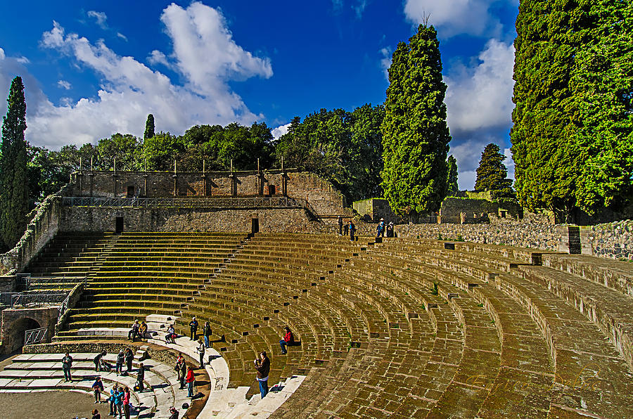 Pompei teatro principale - Main theatre Photograph by Enrico Pelos