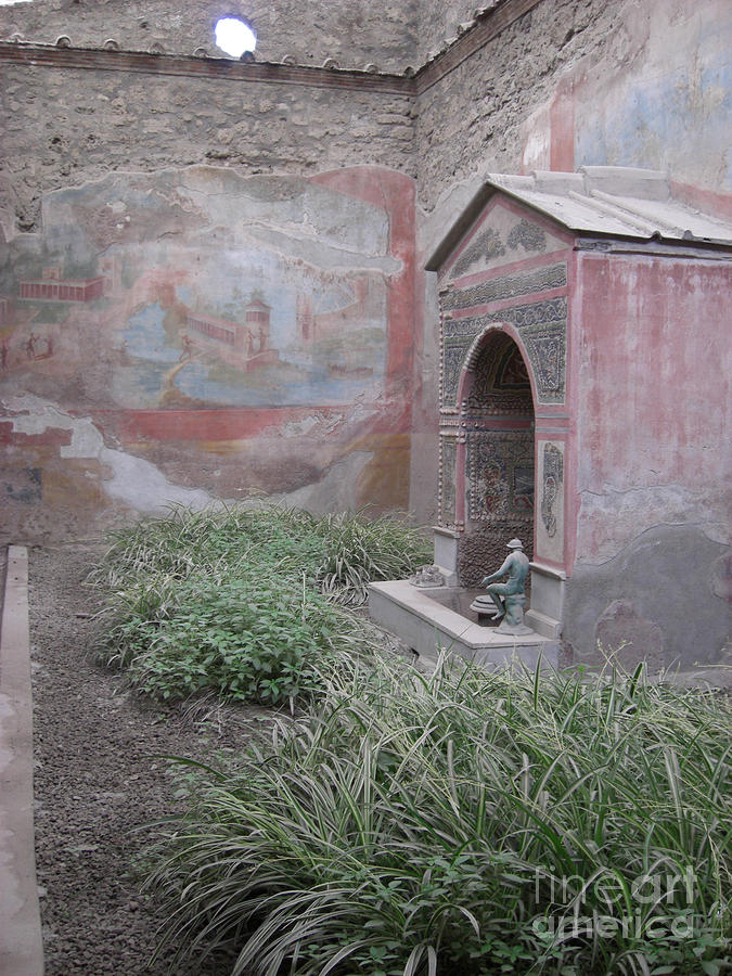 Pompeii Dry Fountain Photograph by Deborah Smolinske