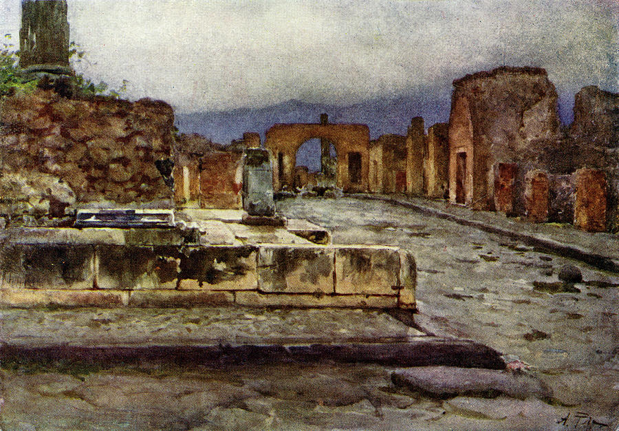 Pompeii Temple Of Fortuna Augusta Drawing By Mary Evans Picture Library