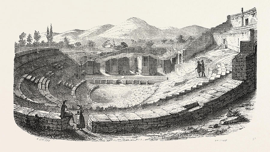 Pompeii Theatre Drawing by Italian School