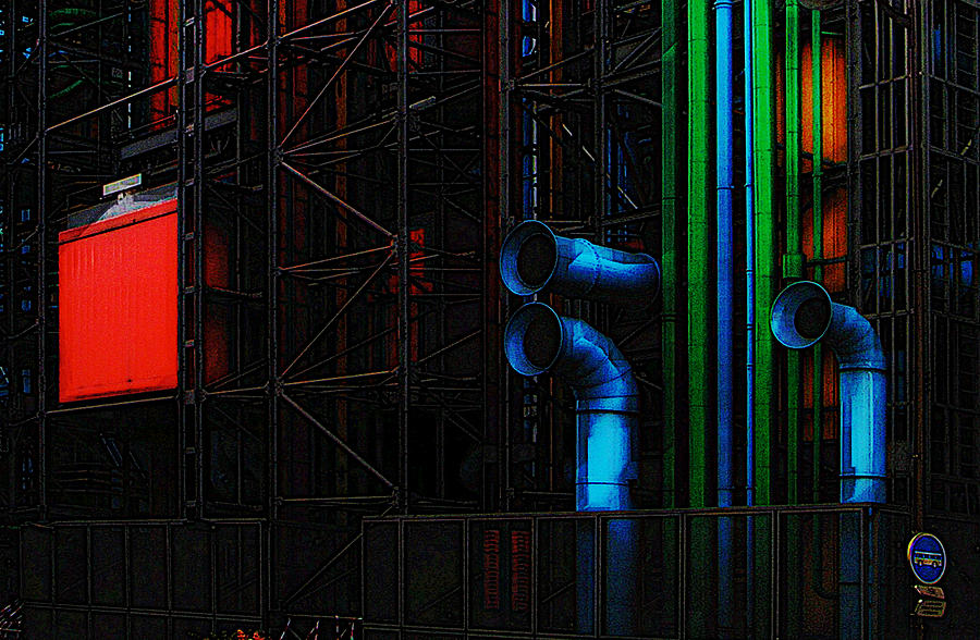 Pompidou Center Digital Art by David Blank