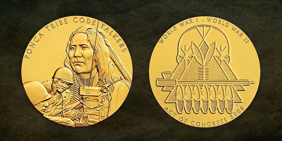 Ponca Tribe Code Talkers Bronze Medal Art Photograph by Movie Poster Prints