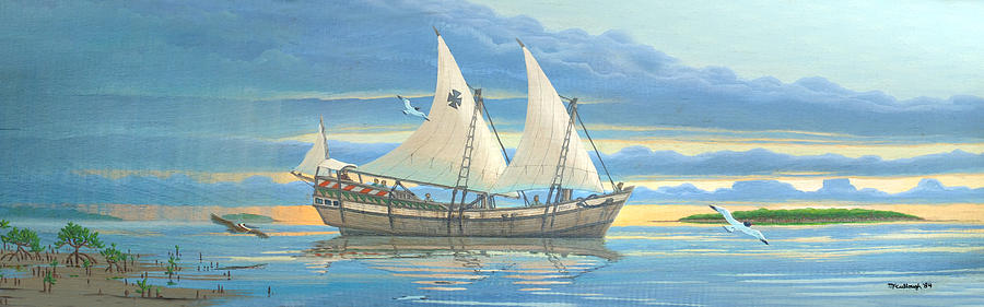 Ponce de Leon Exploration Ship Painting by Duane McCullough