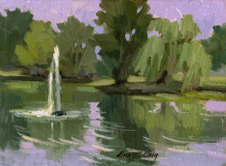 Tree Painting - Pond at Fort Dent Tukwilla by Diane McClary
