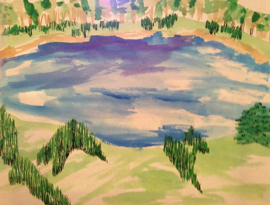 Pond Painting by Erika Jean Chamberlin
