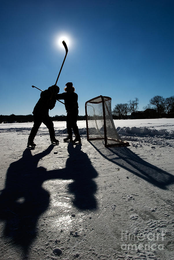 Pond Hockey-2 Photograph by Steve Somerville