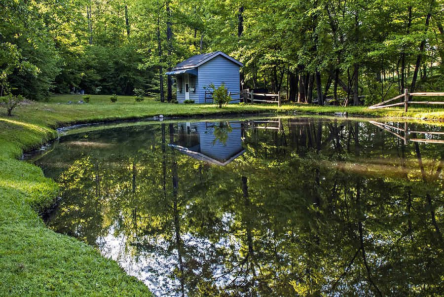 Pond House Reflection Photograph by Michael Whitaker