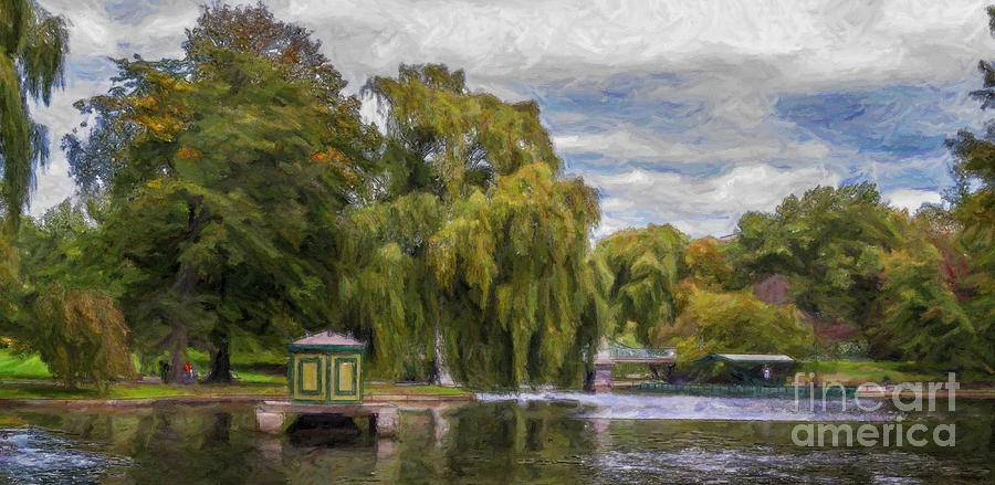 Pond in Boston Common Digital Art by Liz Leyden