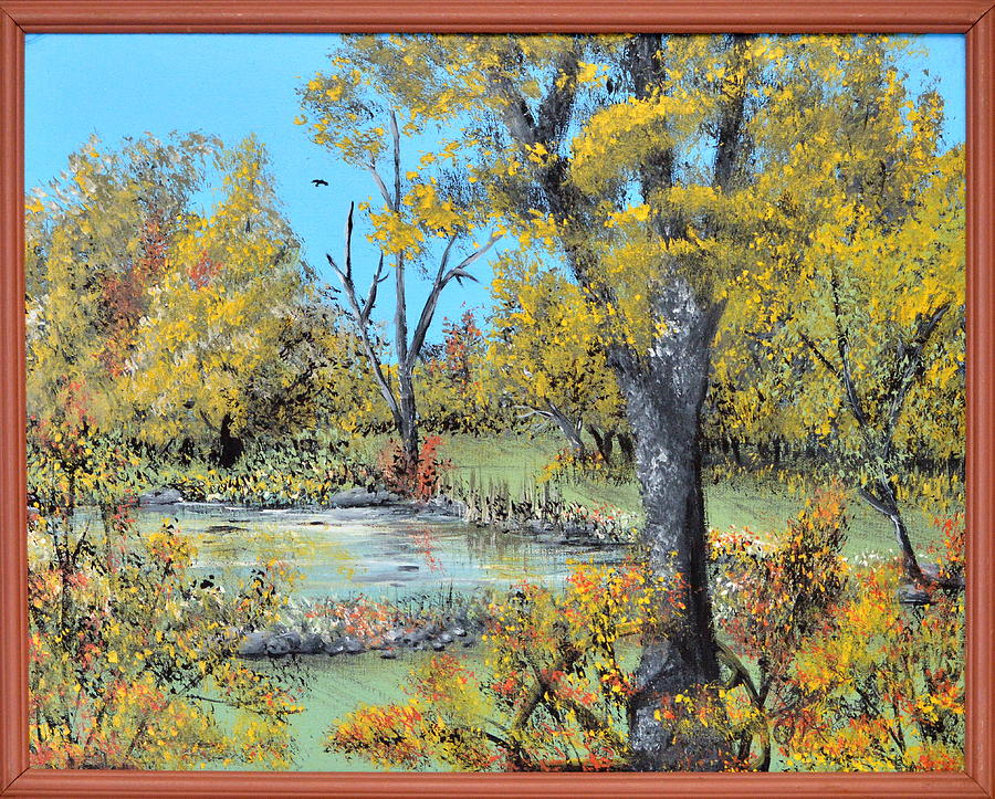 Pond in the woods Painting by Jeannie Anderson - Fine Art America