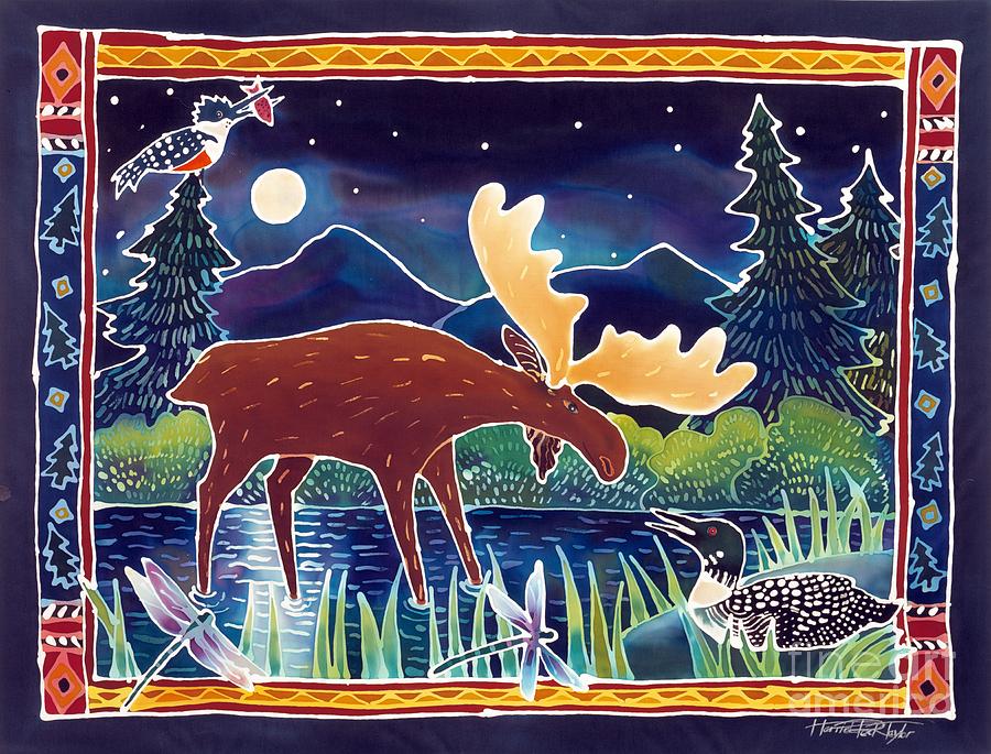 Moose Painting - Pond Life by Harriet Peck Taylor