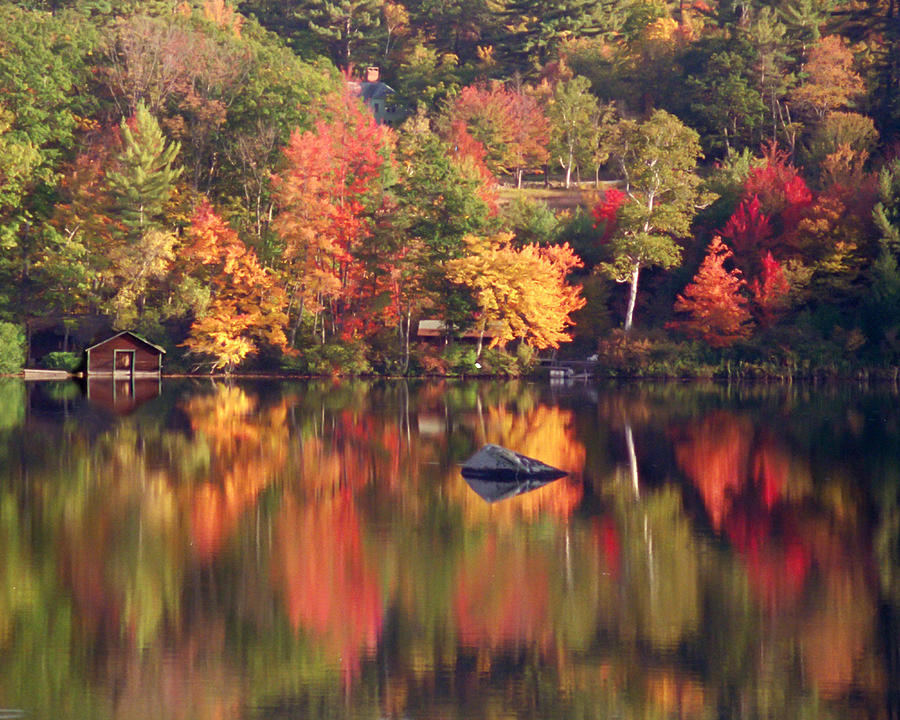 Autumn Pond Reflection Photograph by Jeff Folger