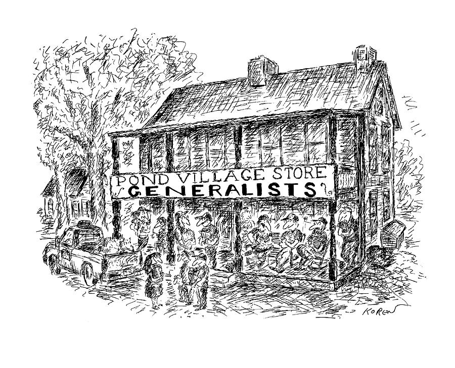 Pond Village Store Generalists Drawing by Edward Koren